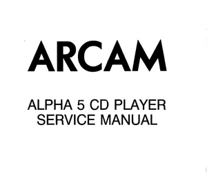 ARCAM ALPHA 5CD Player Service Manual
