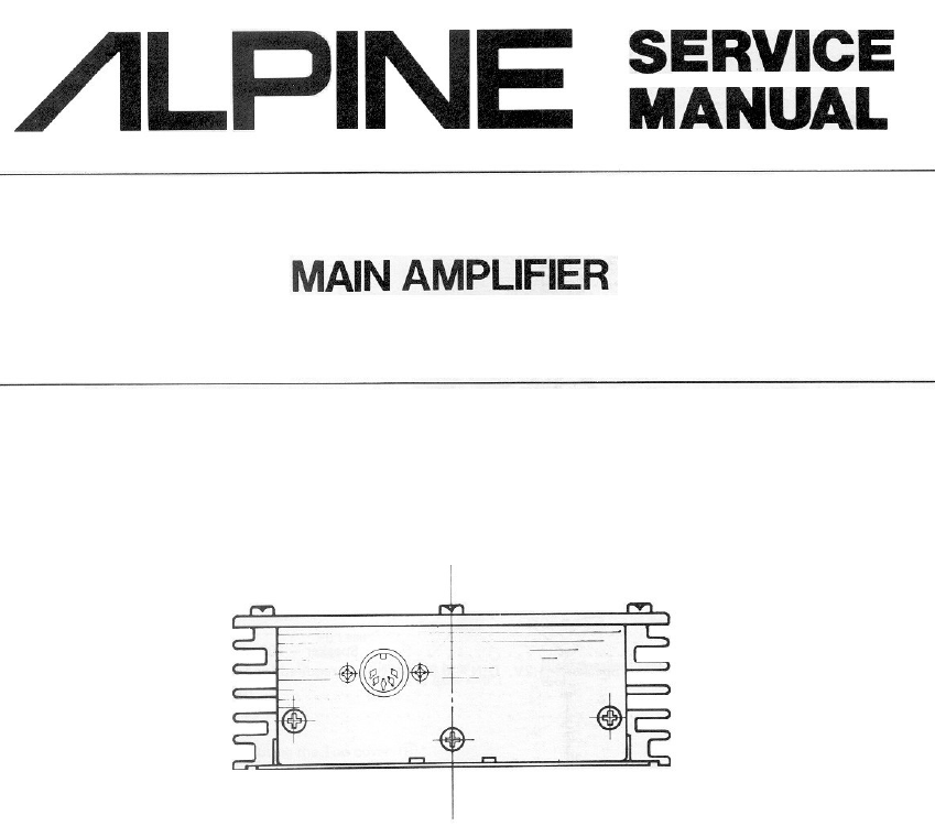 ALPINE 3006 Main Amplifier Service Manual
