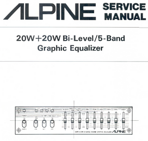 ALPINE 3007 Band Graphic Equalizer Service Manual