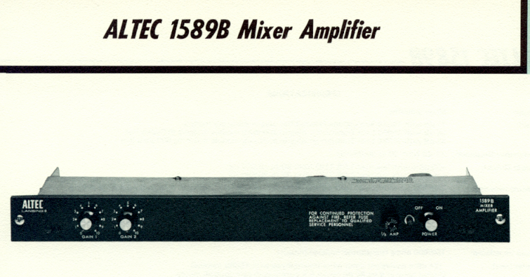 Altec Lansing 1569B Operations Manual