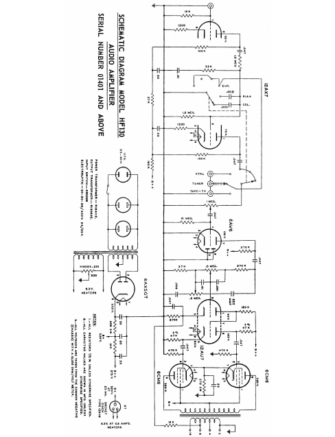 HF130 Audio Power Amplifier Schematic