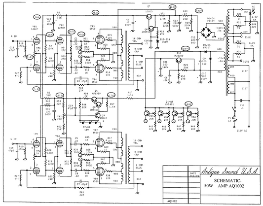 Antique Sound USA AMP AQ1002 Schematic