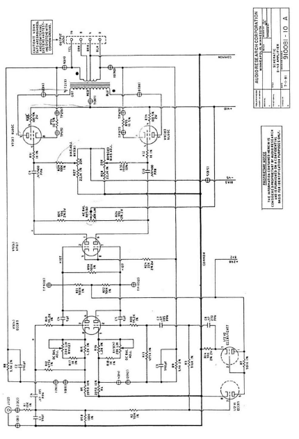 AUDIO RESEARCH D-40 Amplifier Schematics