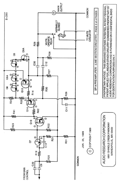 AUDIO RESEARCH SP14 Preamplifier Schematics