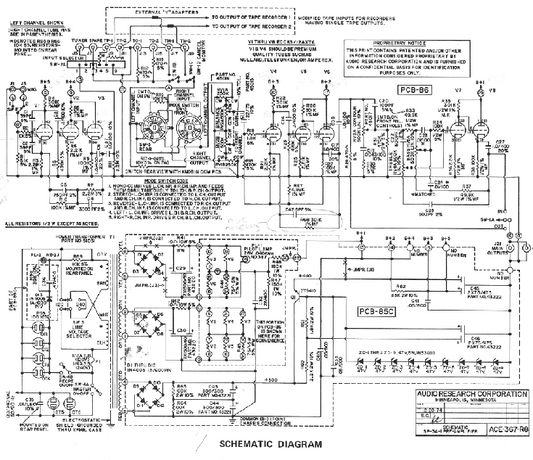 AUDIO RESEARCH SP-3A Preamplifier Schematic