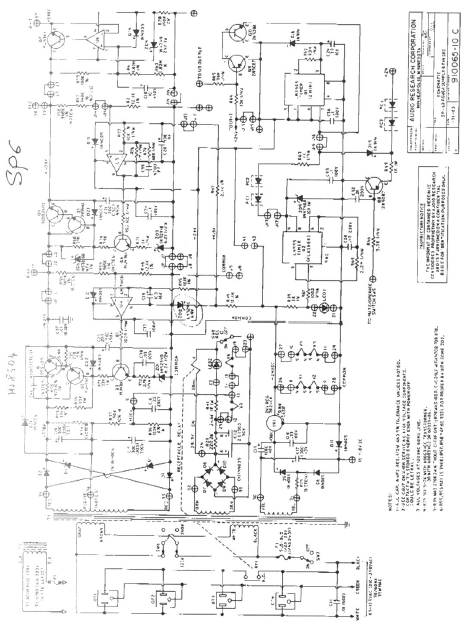 AUDIO RESEARCH SP6 Power Supply Schematic