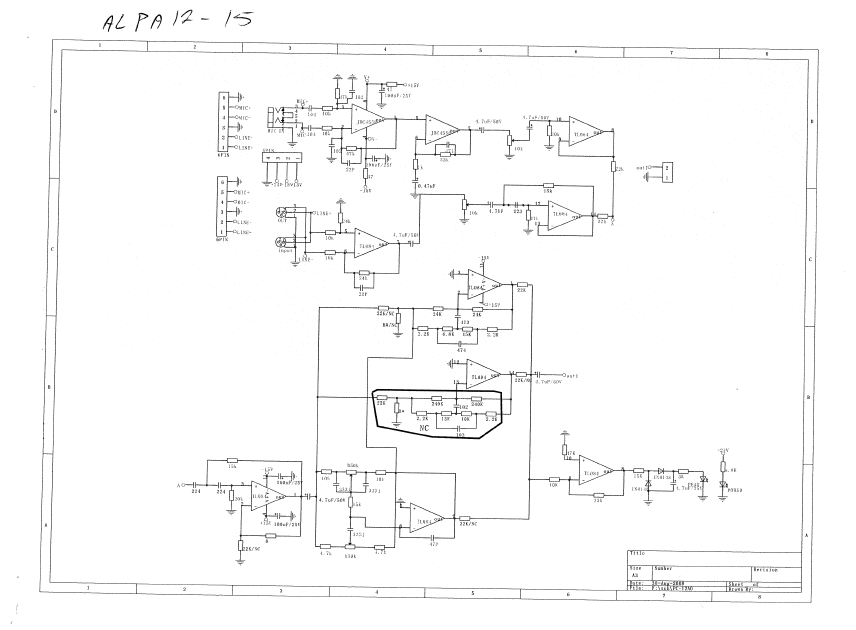 AUDIOLINE  Alpha 12-15 Active Speaker Schematic