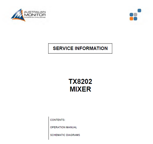 Australian Monitor TX8202 Mixer Schematics