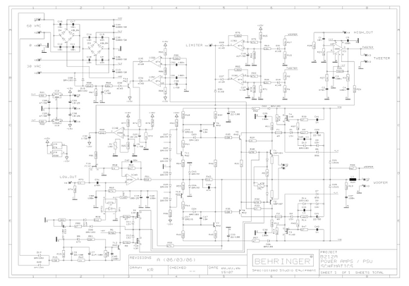 BEHRINGER B212A Power Amps Schematic