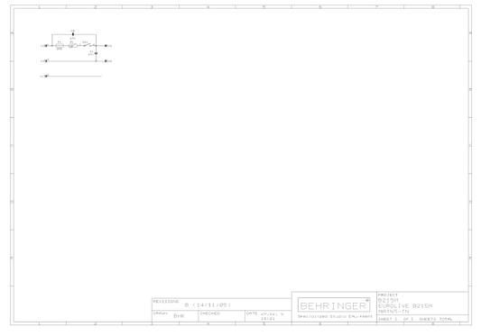 BEHRINGER B215M EUROLIVE rev B Schematic