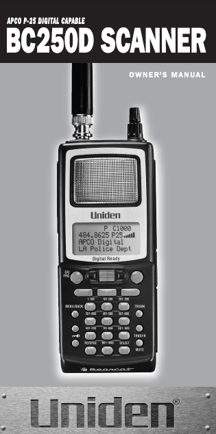 BEARCAT BC-250D Scanner Owner's Manual