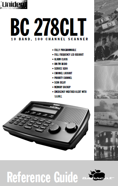 BEARCAT BC-278CLT Scanner Radio Owner's Manual