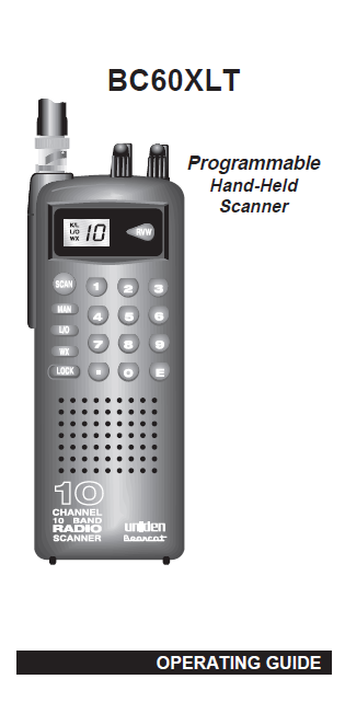 BEARCAT BC-60CLT Radio Scanner Owner's Manual