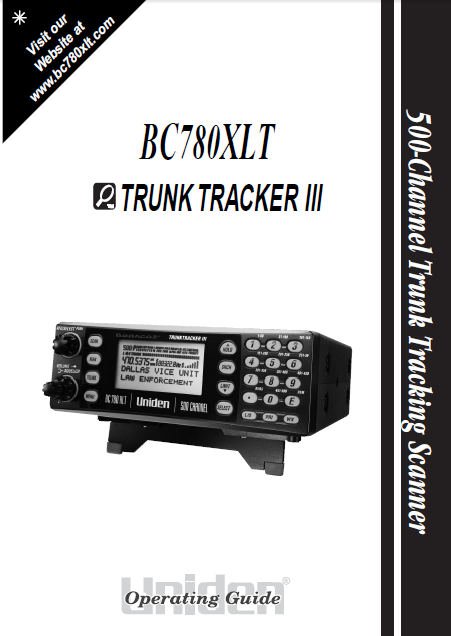 BEARCAT BC-80XLT Trunk Tracker III Owner's Manual