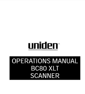 BEARCAT BC-80XLT Scanner Operations Manual