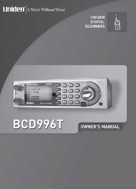 BEARCAT BCD996T Radio Art Scanner Owner's Manual