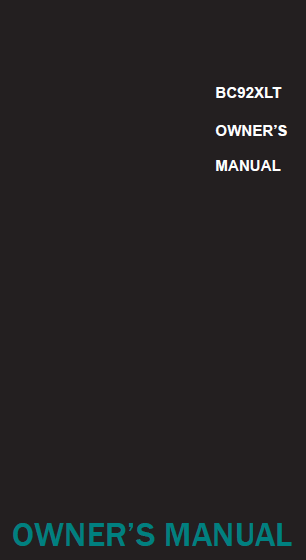 BEARCAT BC92XLT Controls and Display Owner's Manual