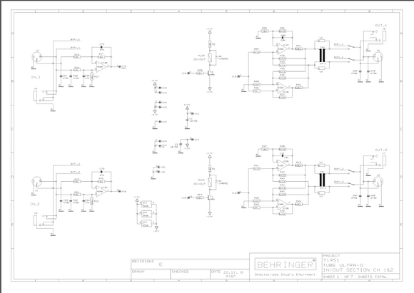 BEHRINGER T1951 TUBE ULTRA-O rev E Schematics