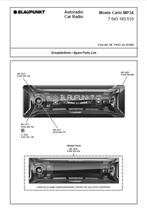 BLAUPUNKT Monte Carlo MP34 Parts List with Schematics