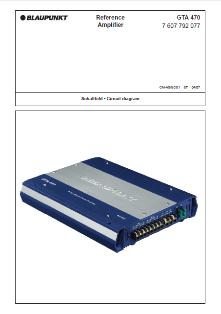 BLAUPUNKT GTA 470 Schematics
