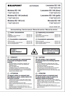 BLAUPUNKT Modena RD 148 Service Manual