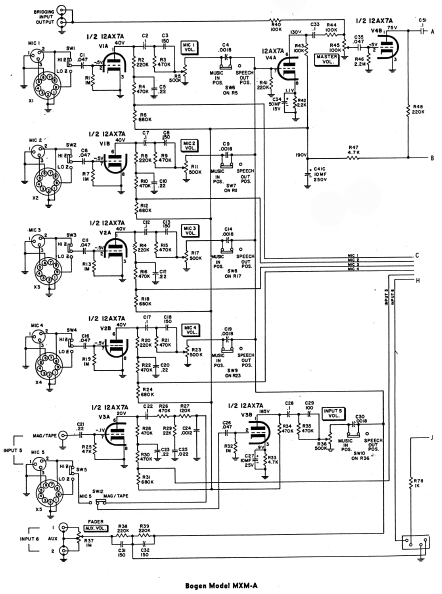 BOGEN Model MXM-A Schematics