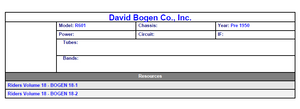 BOGEN Model R601 Riders Volume Schematics