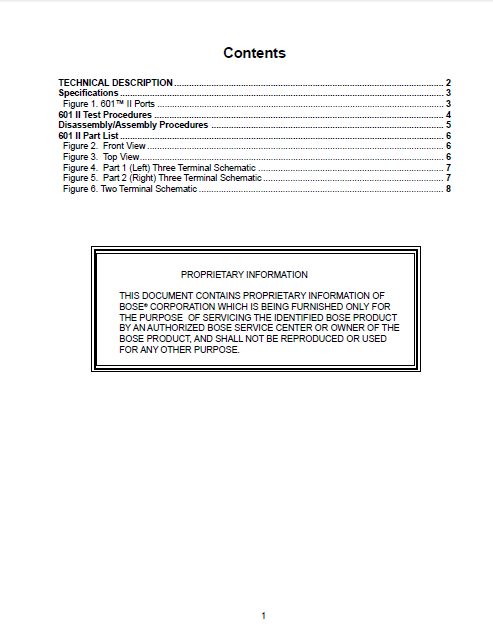 BOSE 601 II Speaker System Service Manual