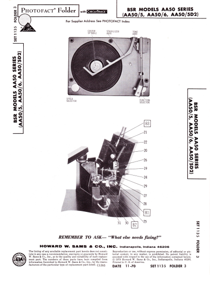 BSR AA50 Series Instruction Manual