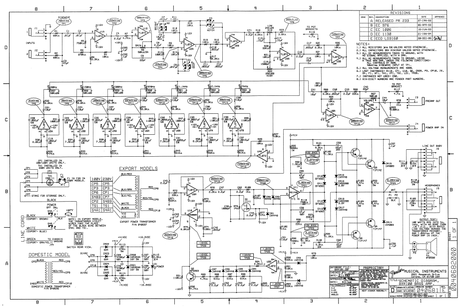 FENDER BXR 100 Schematics