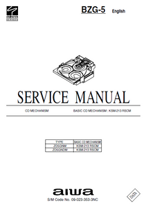 AIWA BZG-5 Basic CD Mechanism ZD5GNM Service Manual