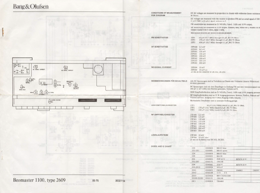 B.O Beomaster 1100 Schematics