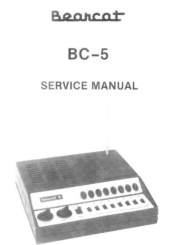 Bearcat BC-5 Service Manual
