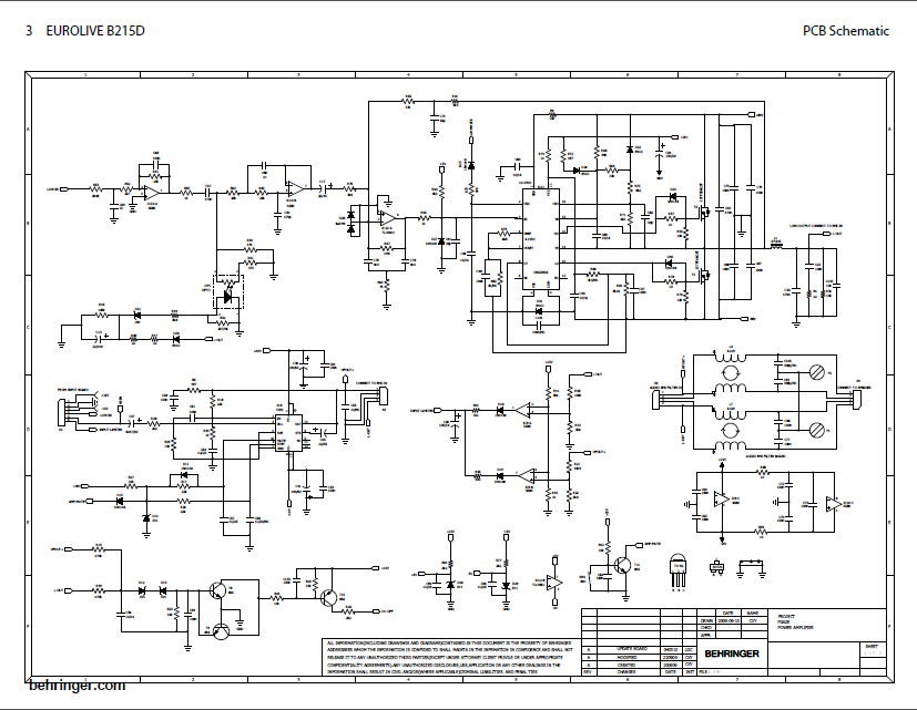 BEHRINGER EUROLIVE B215D PCB Schematics