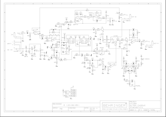 BEHRINGER UC100 ULTRA Chorus rev E Schematics
