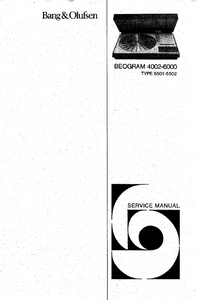 B.O Beogram 4002-6000 Service Manual