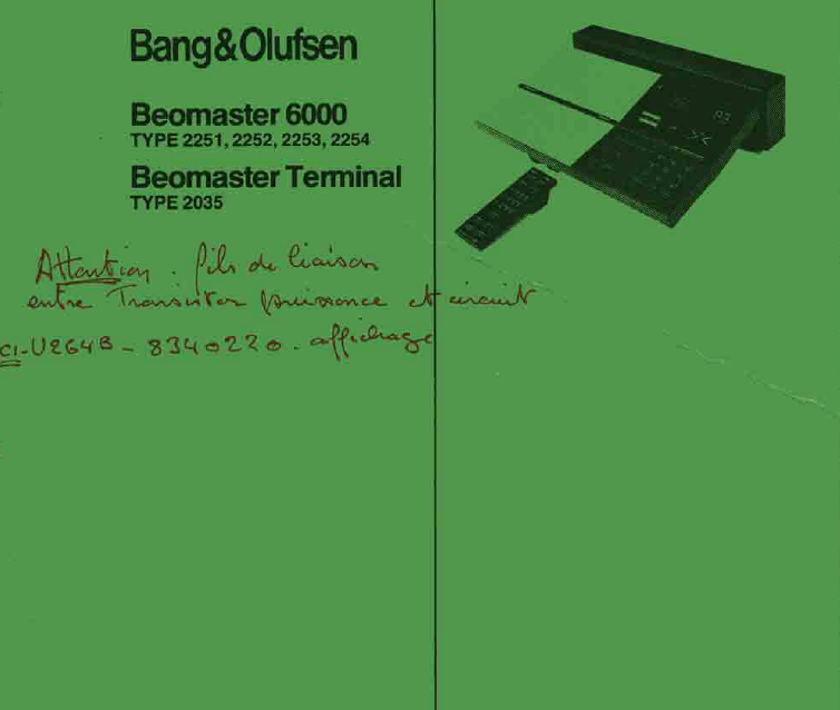B.O Beomaster 6000 Terminal Schematics