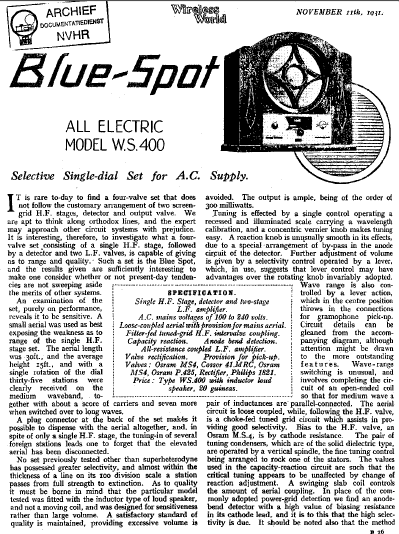 BLUE SPOT WS400 Electeric Operation Manual