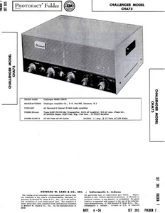 BOGEN Model CHA75 Challenger Amplifier Operation and Schematic