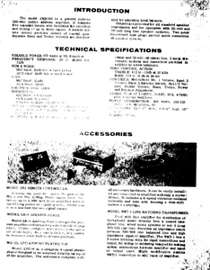 BOGEN Model CHB-100 Watt Amplifier Instruction Manual