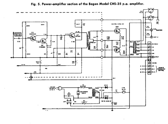 BOGEN Model CHS-35 Power Amplifier Schematic