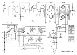 BOGEN DB-20 Stereo Amplifier Schematic