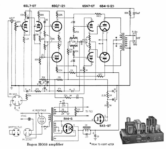 BOGEN HO10 Amplifier Schematic
