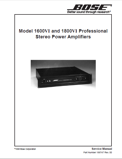 BOSE 1600VI-1800VI Service Manual