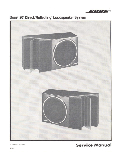 BOSE 201 Loudspeaker System Service Manual
