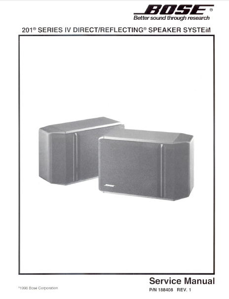 BOSE 201 Series System Service – Service Manuals