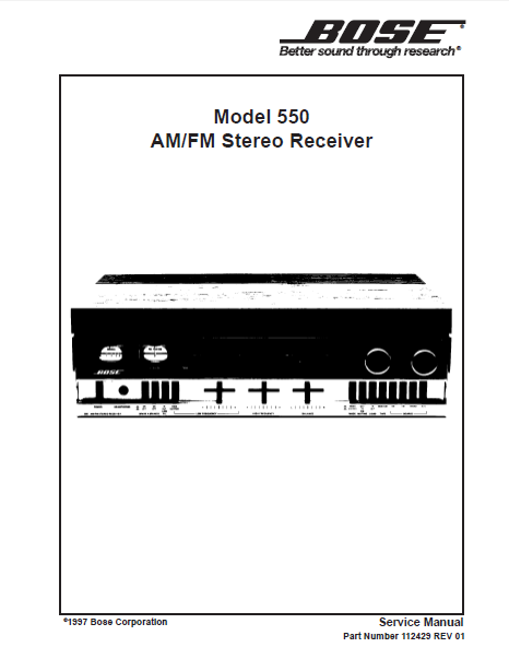 BOSE 550 Stereo Receiver Service Manual