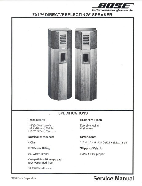 Bose 701 series deals 1