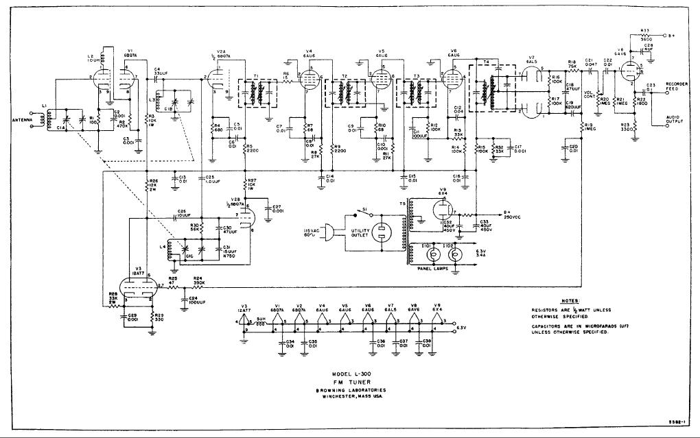 BROWNING L-300 FM Tuner Schematic