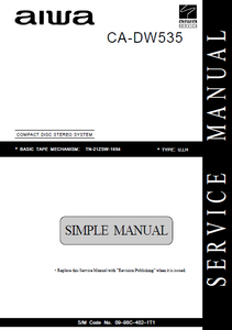 AIWA CA-DW535 Simple Compact Disc Service Manual